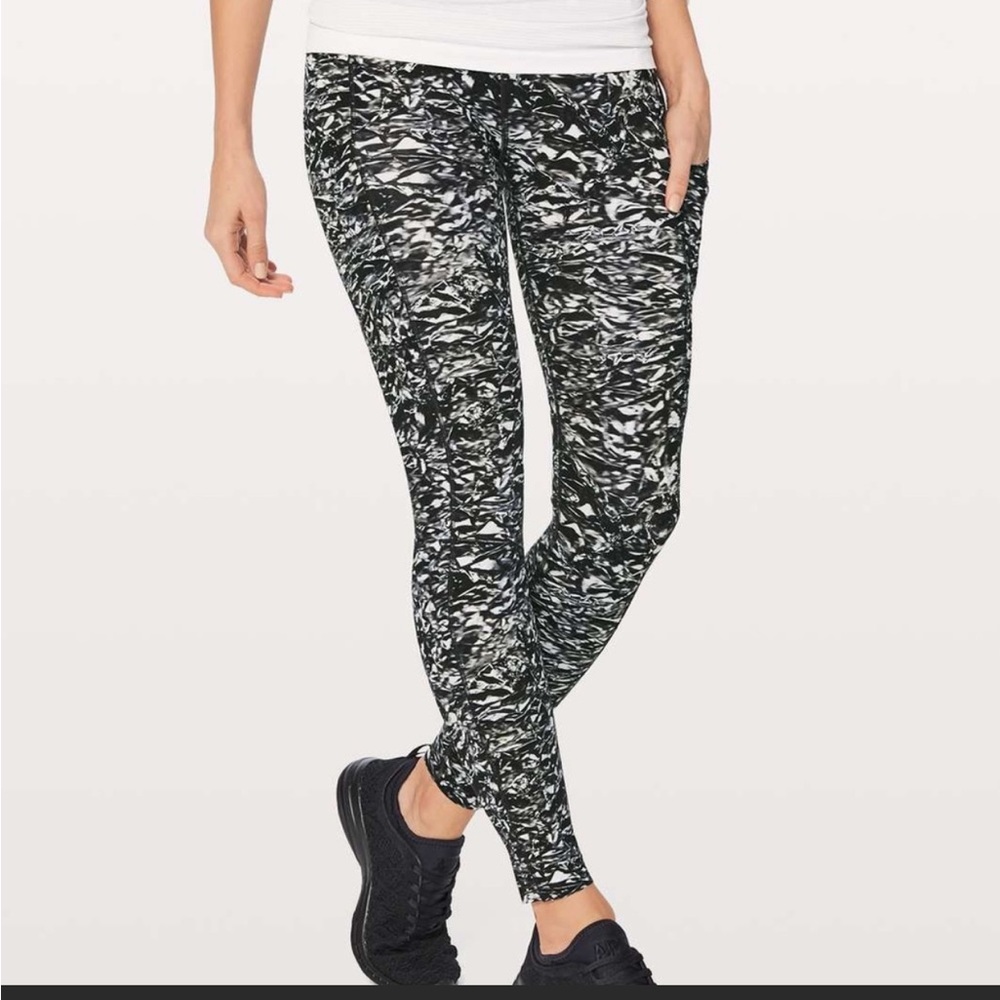 6 lululemon Fast & Free 7/8 tight II Nulux NEW liquid platinum running leggings